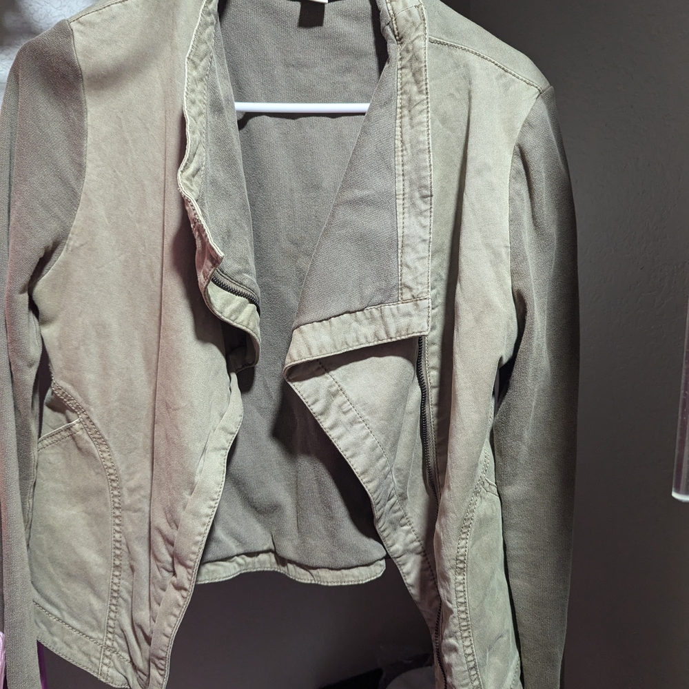 Tan Utility Jacket with Asymmetrical Design